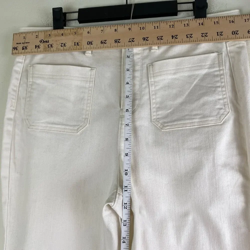 Spartina 449 Leighton Trouser Jeans Ivory 10 Long 32” Inseam - Picture 15 of 16